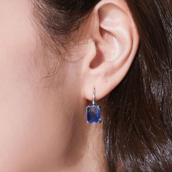 NEW Tourmaline 18K Rhodium Plated Drop Earrings - Picture 10 of 13